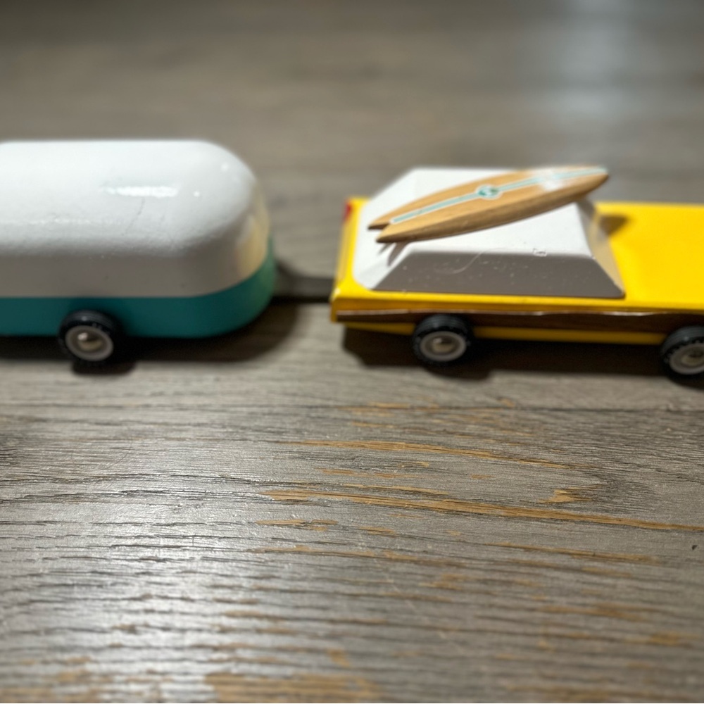 Candylab Wooden Toy Camper and Trailer Set